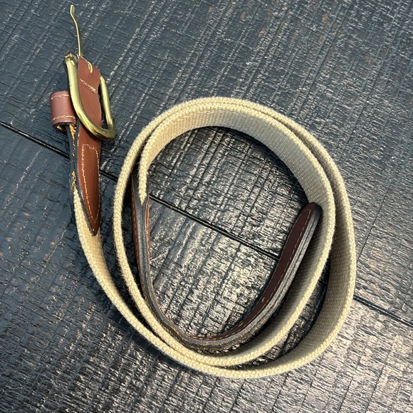 Zep-Pro Fish Canva Leather Brown Beige Coastal Belt size 38 - Picture 9 of 9